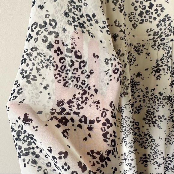 Park & Fifth-Printed Mock Neck Sheer Sleeve Spring/ Summer Dress (Size:Small) - Picture 12 of 15